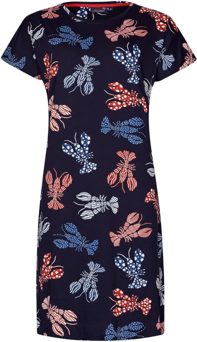 Dames Nachthemd Rebelle - Lobster Party - Bio Katoen - Print - Maat 40