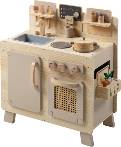 howa Speelgoed Kinderkeuken Speelkeuken Keuken van Hout "FoodieFun" incl. 10-delig Kookaccessoires 48241