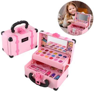 NAXSIR Kinder Make-up Speelgoed Set - Handtas, Insluitend Lipgloss, Oogschaduw, Ruiten, Nagellak & Mooie Make-up Accessoires - voor Meisjes 3-12 jaar