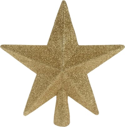 Piek ster 19cm glitter goud