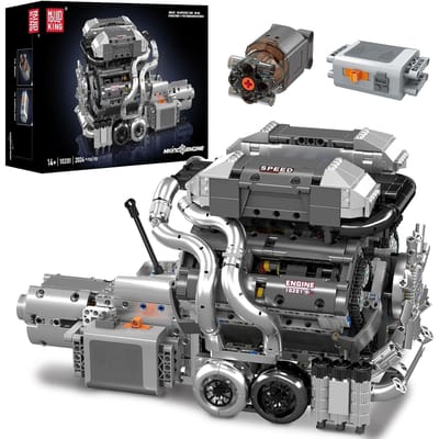 Mould King 10201 Technische Auto Motor Speelgoed De Gemotoriseerde Supercar W16 Motor + Transmissie Bouwsteen Baksteen Kinderen Cadeau 10201