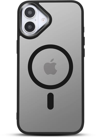 Hoesje Geschikt voor Apple iPhone 16 - Zwarte Color Frame - Casemania Shock Proof Back Cover met Gekleurde Bumper - Geschikt voor MagSafe - Flexibel en Shockproof Hoes met Verhoogde Camera Randen - Val/Stoot-Proof Telefoonhoesje