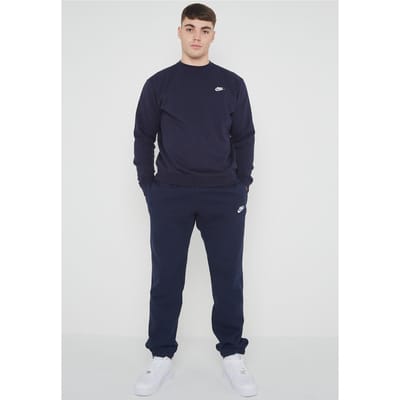 Nike Heren Club Fleece volledig trainingspak set marineblauw