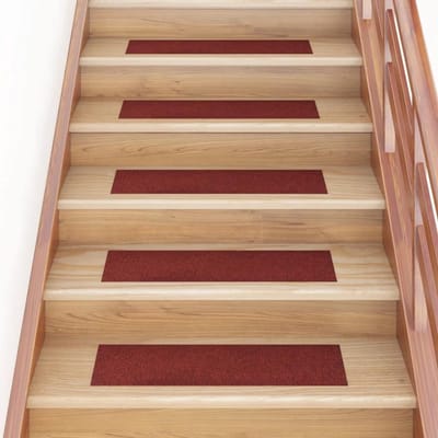 Trapmatten Zelfklevend - Vloerbedekking Trap - Trap Veiligheid - Geluidsdempend Effect - 15 stuks - Bordeaux Rood