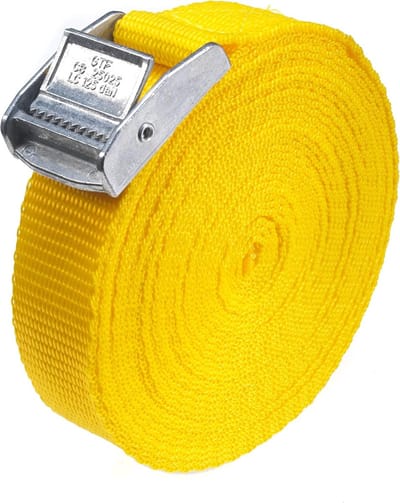 Spanbanden Set - Sjorbanden Ratelbanden - Bagage Vastzetten - Extra Sterk 250kg - 5 Meter Lengte - Geel