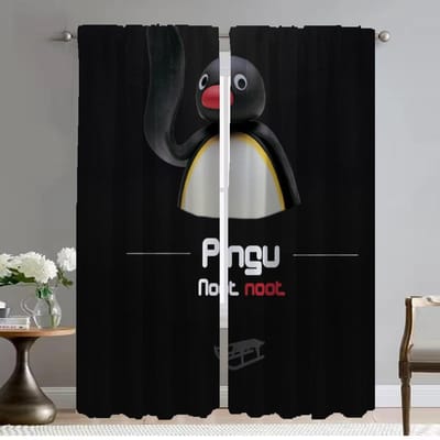 Pingu Shades Verduisteringsgordijnen 2 Stuks Home Interieurgordijnen voor Woonkamer Gordijn Halloween Decoratie Tule voor Slaapkamer W50xH70cmx2pcs-CL gray