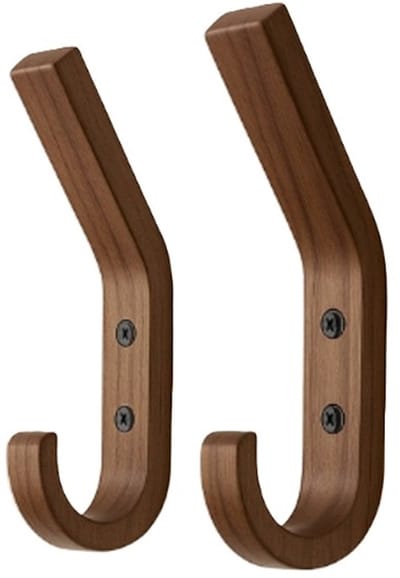 Nordic Design Kapstokhaken - Set van 2 - Walnoot - Model "BINK"