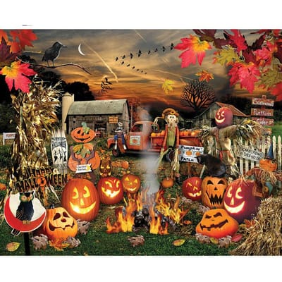 Peinture diamant 5D à faire soi-même, broderie de citrouille d'halloween, mosaïque, point de croix, décoration en strass 20X30CM black