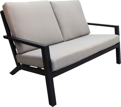 Loungebank Bezano | 2-persoons | Matt Black/Off White | Aluminium