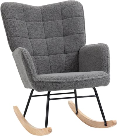 Zenzee Schommelstoel - Schommelstoelen babykamer - Relaxstoel - Fauteuil - Voedingsstoel - Donkergrijs