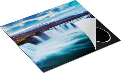 Chefcare Inductie Beschermer Watervallen in het Blauw Groene Water - 60x50 cm - Afdekplaat Inductie - Kookplaat Beschermer - Inductie Mat