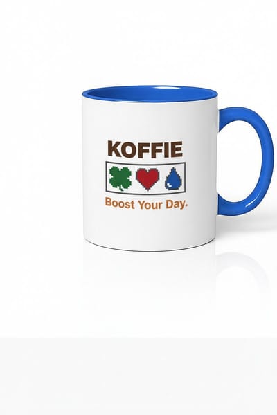 Koffie Boost Mok - Pixel Design Koffiemok 330ml