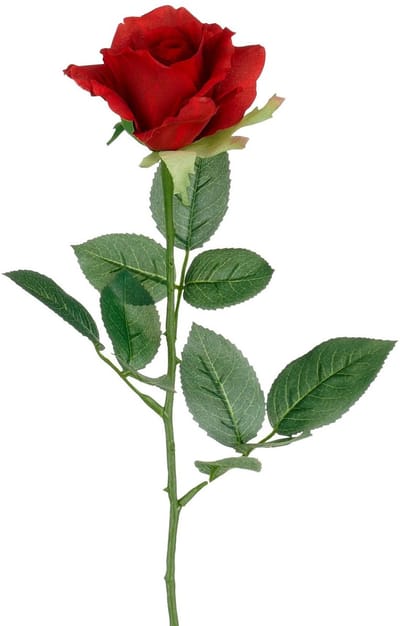 Mica Decorations Kunstbloem Roos Rubina - H62 cm - rood - kunststof - stelen kunstbloemen - boeket - rozen bloemetjes