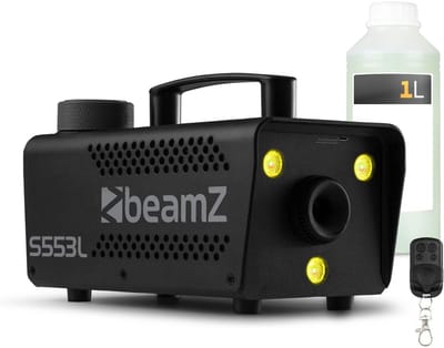 Rookmachine met LED’s - BeamZ S553L - Set met 1 liter vloeistof - Voor Halloween - RGB LED’s - 550W