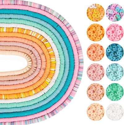 Kleurrijke Heishi Kralen Set - 4200 Stuks, 6 mm Klei Kralen voor Sieraden Maken - Perfect voor Armbanden, Halskettingen en Oorbellen