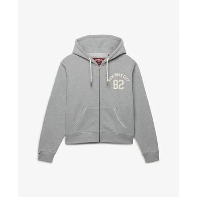 Superdry Athletic Essentials Relaxed Crop Sweatshirt Met Rits Grijs M Vrouw