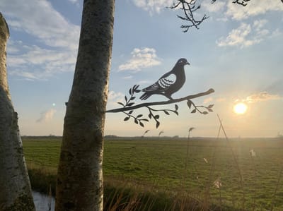 Metalen vogels tuin decoratie - De Duif - Decoratie vogels