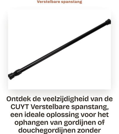 Dailygoods- Spanstang Verstelbaar - Antislip - Duurzaam - Telescopisch - Eenvoudig te installeren - Hoogwaardig staal - Gordijnstang