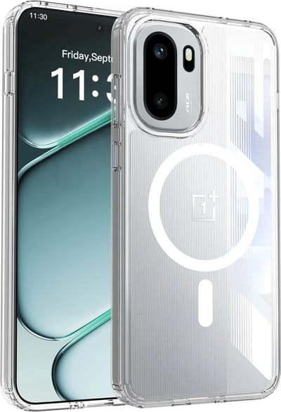 Hoesje Geschikt voor OnePlus 15R - Compatibel met MagSafe / Qi2 - Hard Back Cover met Magneet - Transparant