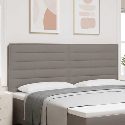 vidaXL LED Hoofdbord met LED-stripverlichting Taupe 200 cm Stof