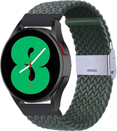 By Qubix - Braided nylon bandje - Donkergroen - Geschikt voor Xiaomi Mi Watch / Geschikt voor Xiaomi Watch 2 / Geschikt voor Xiaomi Watch S1 / S2 / S3 / S4 (47mm)