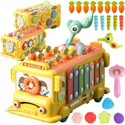 Woopie Baby Interactieve Montessori Bus Educatief 6 In 1 Hamerbekkens +18 M - UNI
