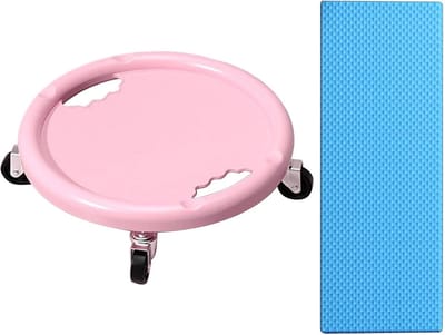 Buikspierwiel - Fitness roller - Kernkracht training - 360 graden rotatie - 28 cm breed - Roze