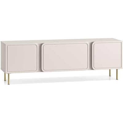 Selsey Loppa – TV-meubel 2-deurs met klep, kasjmierbeige, 160 cm
