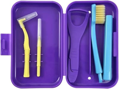 Tandenborstel Doos - Mondhygiëne Kit - Reizen - Lichtgewicht Ontwerp - 1x1x1 cm - Paars