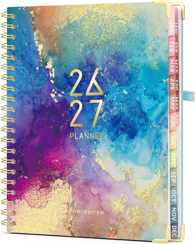 Academische Planner - Dagelijkse Agenda - Planning 18 Maanden - Hardcover Kalenderboek - 8.5 x 11 Inch - Marmer