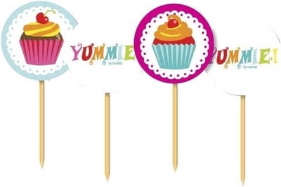 20x stuks Gebak/Cupcakes/taart cocktailprikkertjes - Taart versieringen