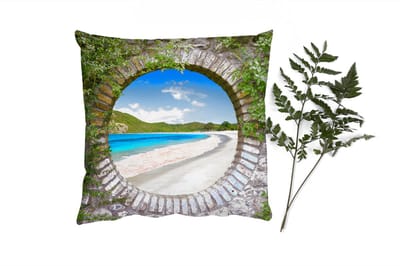 Sierkussens - Kussentjes Woonkamer - 40x40 cm - Strand - Zee - Doorkijk