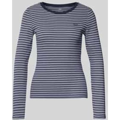 Slim fit shirt met lange mouwen en logostitching, model 'Essential'