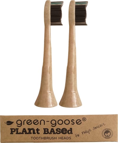 green-goose® Sonicare Bioplastic Opzetborstels - 2 Stuks - Plant-based Materiaal - Houtskool Haren - BPA-vrij