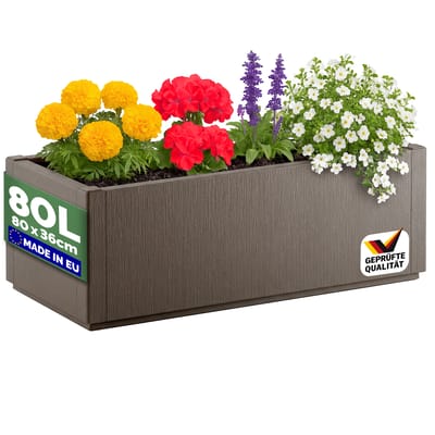Casaria Plantenbak - Vorstbestendig Drainagesysteem 80l - Bruin