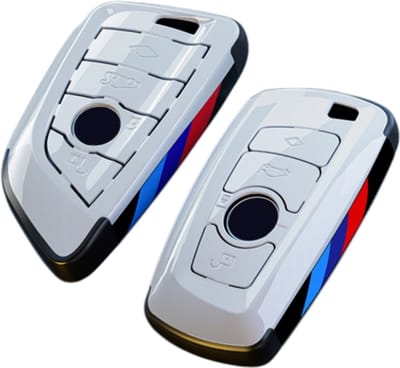 Sleutel Hoes Geschikt voor BMW Wit Fiber ABS Behuizing – Puntig voor BMW 1, 3, 5, 7 Serie: 320i, 530i, 550i – F20, F21, F30, F31, F25, F01, F02, F07, F10, X1, X3, X4, X5, X6 – Type B