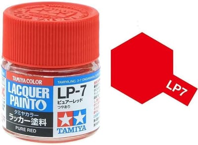 Tamiya Hobbyverf Enamel verf - LP-7 Pure Red - Gloss - Lacquer Paint - Verf potje - 10 ml