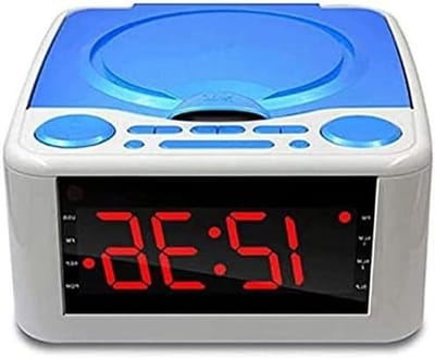 CD-speler wekker - Digitale radio - Muziek luisteren - Automatisch dimbaar - 160 x 177 x 83 mm - Zwart