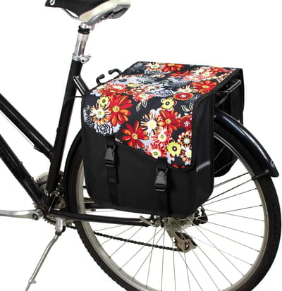 CS – Dubbele Fietstas 26L, Waterafstotend, Stevige en Stijlvolle Fietstassen voor Bagagedrager, Reflecterend (Rood Weiland)