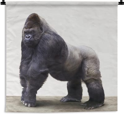 Wandkleed Animalprintshop - Gorilla dierenprint kinderkamer Wandkleed katoen 180x180 cm - Wandtapijt met foto