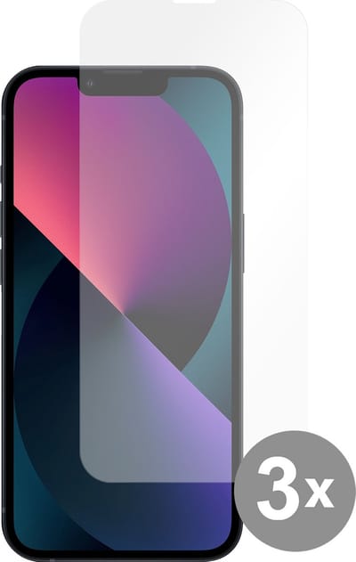 Just in Case screenprotector Tempered Glas geschikt voor iPhone 13- Bescherming tegen krassen en stoten - Eenvoudig aan te brengen - Transparant - 3 stuks