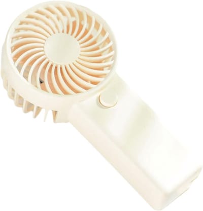 Handventilator - draagbare handventilator - draagbare ventilator op batterijen（Batterijen niet inbegrepen, neem uw eigen mee） - Draagbare tafelventilator - op batterijen werkende reiskoelende handventilator voor buiten op kantoor（Wit）