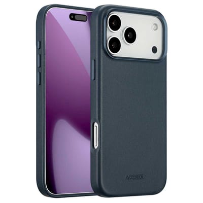 Accezz Hoesje - Geschikt voor iPhone 17 Pro Max - geschikt voor MagSafe Leather Backcover - Nightfall Blue