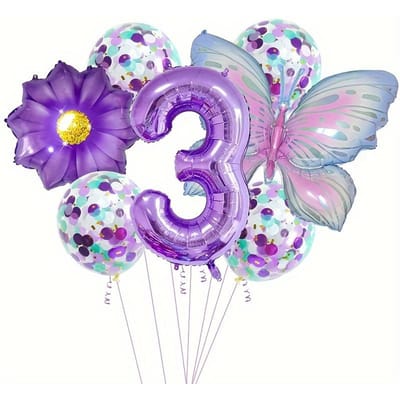 9 STUKS Vlinder Cijfer Ballonnen Set Verjaardagsfeest Decoraties Jubileum Indeling Viering Indoor Evenement Feest Decoratie Benodigdheden Other pink