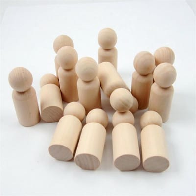 2 Stuks 60*22 Mm Houten Humanoid Schaakstukken Bordspel Accessoires Houten Pion Voor Bordspellen Dty Accessoires beige