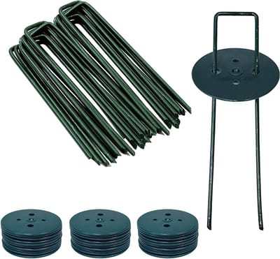 Landschapsnietjes - Tuinpalen grondpennen - Tuin vastzetten - Inclusief dop - 100 stuks 15 cm - Groen