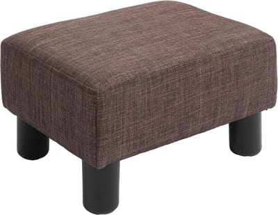 Kleine Rechthoekige Voetenbank in Linnenlook voor Slaapkamer en Woonkamer