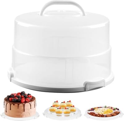Extra Grote Taartdrager 30,5 cm met Deksel en Handvat - Voor Cake, Cupcakes en Meer