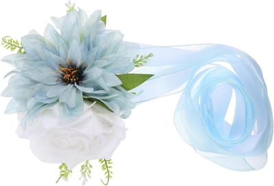Gordijnbinders Bloemen - Gordijnclips Decoratie - Feestelijke Decoratie - Realistische Kunstbloemen - 78x20x7 cm - Blauw