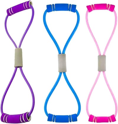 Daity 3-pack - Yoga Fitness Weerstandsbanden - Figure 8 Borstvergroter - Elastische Spiertraining - Fitness Rubberen Banden - Sport Elastische Bodybuilding Training（36*10cm）